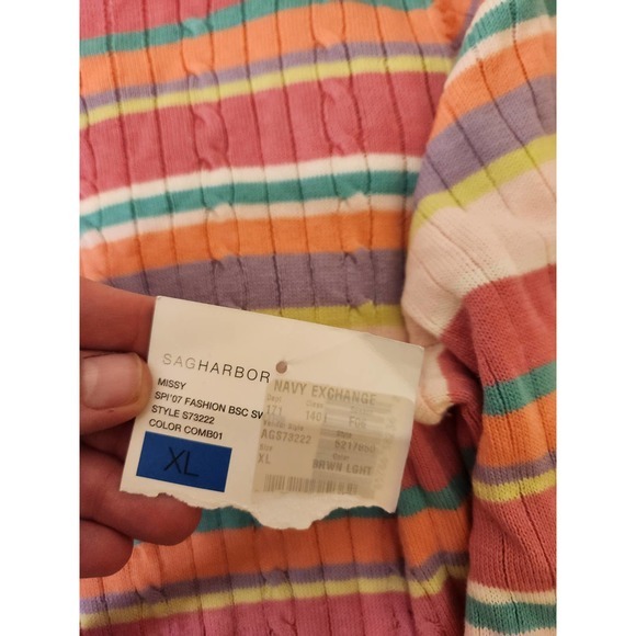 Sag Harbor Women's Multicolor Missy SPI'07 Fashion Crew Neck Sweaters Size XL - Picture 4 of 6